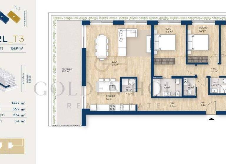 Wohnung zum Kauf 665.000 € 134 m² Canidelo 4400