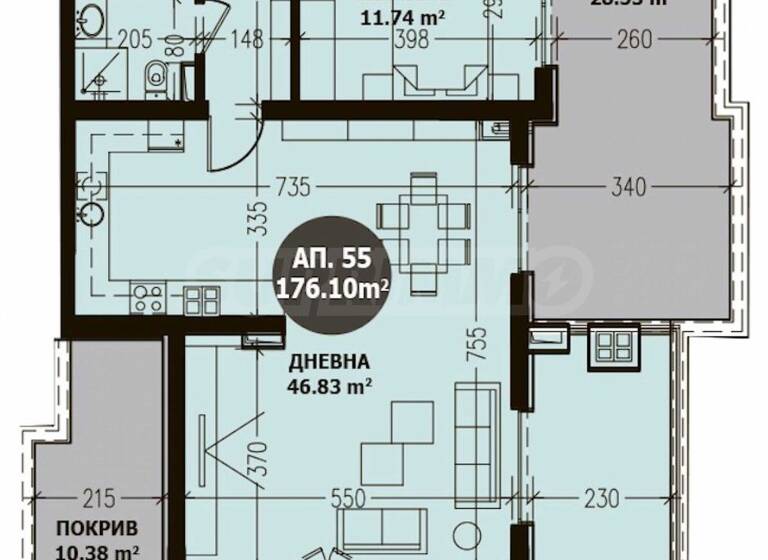 Wohnung zum Kauf 470.000 € 3 Zimmer 175,4 m² Sofia