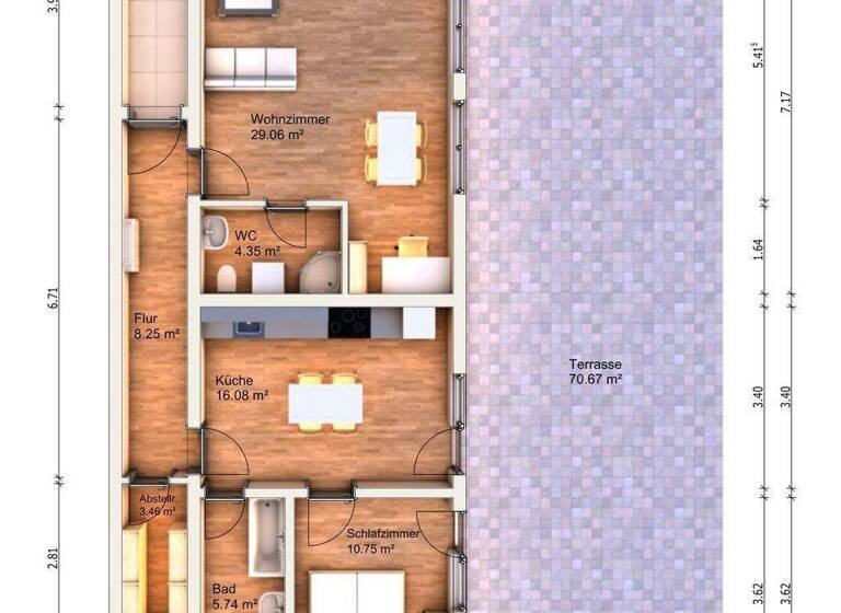 Terrassenwohnung zur Miete 690 € 2 Zimmer 78 m² frei ab sofort Schwarzwasserweg 40 Suhl 98527