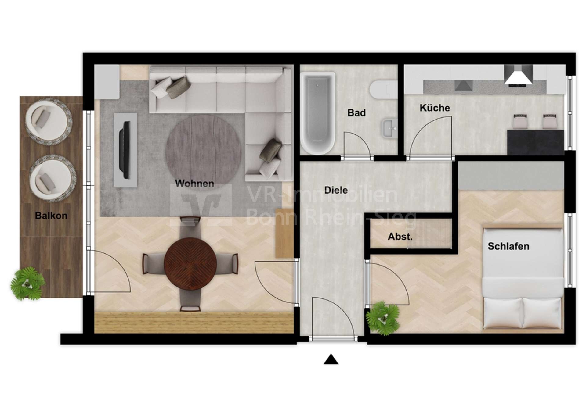 Wohnung zum Kauf 185.000 € 2 Zimmer 58 m²<br/>Wohnfläche 2.<br/>Geschoss Wahllokal 120 Siegburg 53721