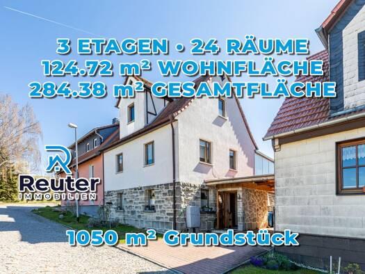 Einfamilienhaus zum Kauf 240.000 € 10 Zimmer 124,7 m² 1.050 m² Grundstück frei ab sofort Poxdorfer Straße 30 Graitschen bei Bürgel 07616