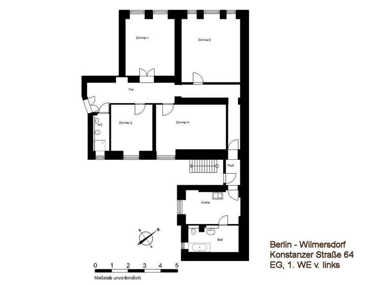 WG-Zimmer zur Miete 880 € 21 m² EG frei ab sofort Konstanzer Str.64 Wilmersdorf Berlin 10707