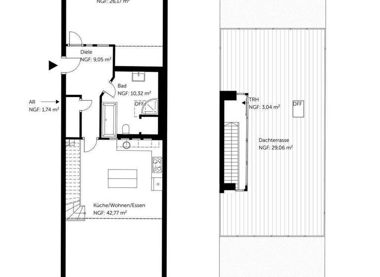 Penthouse zur Miete 1.710 € 2 Zimmer 122,2 m² 2. Geschoss frei ab sofort Südstadt Fürth 90763