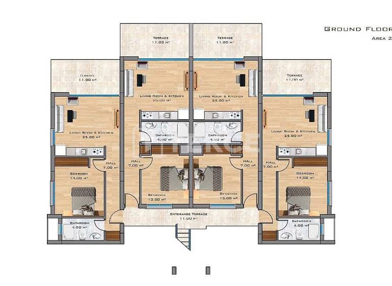 Studio zum Kauf 197.000 € 1 Zimmer 47 m² EG Girne