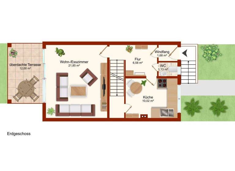 Reihenmittelhaus zum Kauf 212.000 € 4 Zimmer 89 m² 241 m² Grundstück Achim 28832