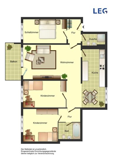 Wohnung zur Miete 819 € 4 Zimmer 82,7 m² 1. Geschoss Albert-Schweitzer-Straße 11 Steinbüchel Leverkusen 51377