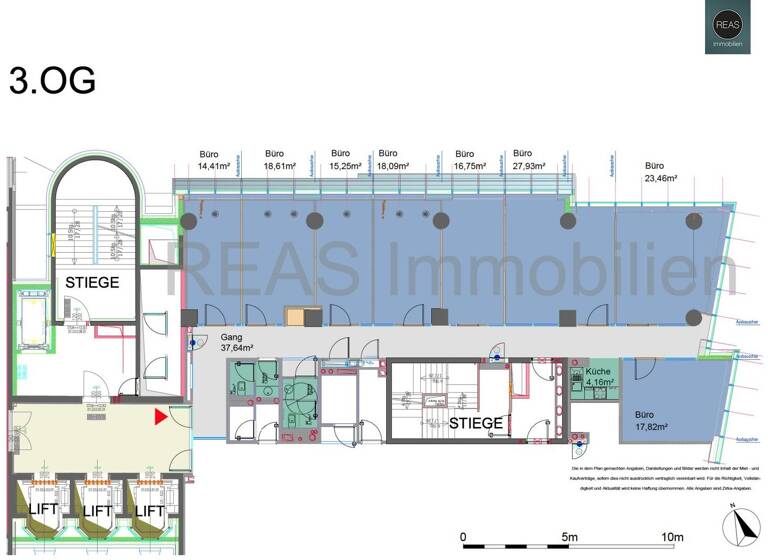 Büro zur Miete 15,50 € 8 Zimmer 200 m² Bürofläche Wien 1100