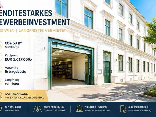 Bürogebäude zum Kauf als Kapitalanlage geeignet 2.435 € 664 m² Wien 1120
