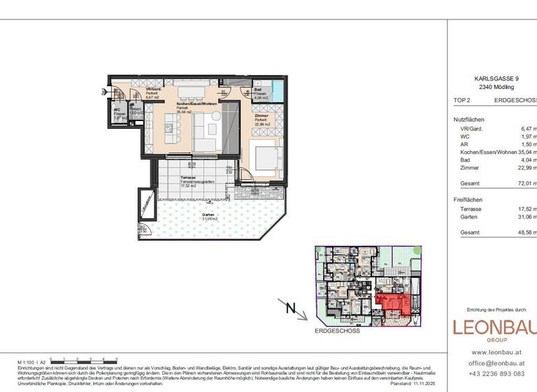Wohnung zum Kauf 568.000 € 2 Zimmer 72,1 m² Mödling 2340