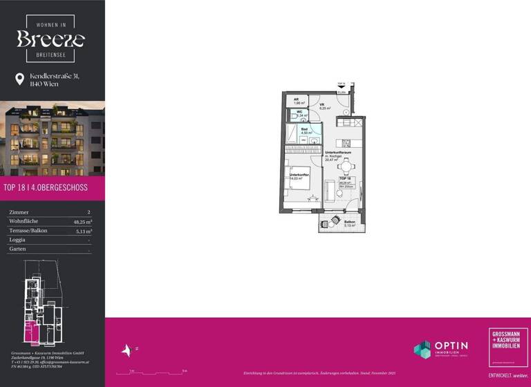 Wohnung zum Kauf - Erstbezug 359.000 € 2 Zimmer 47,8 m² 4. Geschoss frei ab 01.12.2027 Kendlerstraße 31 Wien 1140
