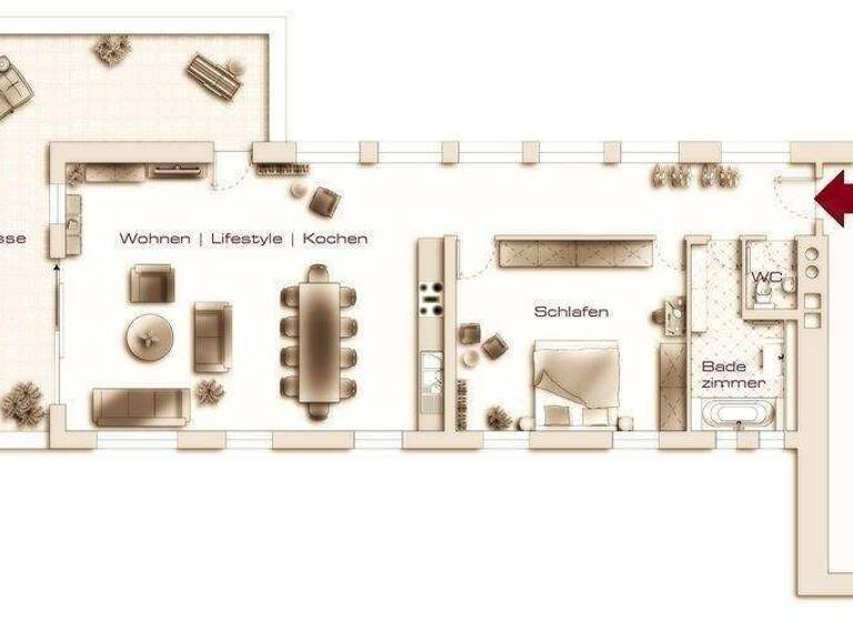Wohnung zur Miete 1.490 € 2 Zimmer 122 m² Geschoss 1/2 frei ab sofort Schniegling Nürnberg 90427