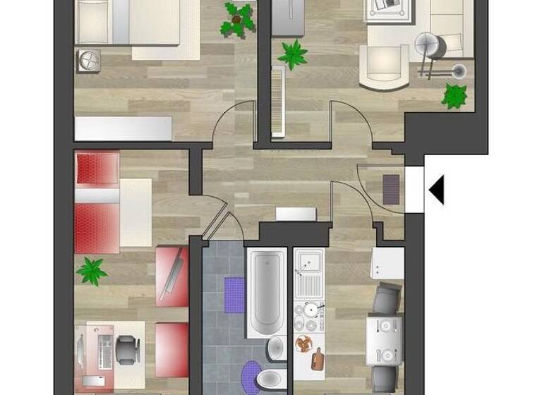 Wohnung zur Miete 330 € 3 Zimmer 57,3 m²<br/>Wohnfläche EG<br/>Geschoss Blankenburgstr. 11 Furth Chemnitz 09114