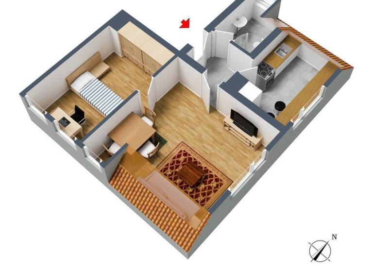 Wohnung zur Miete 740 € 2 Zimmer 46 m² 2. Geschoss Mönchsbergstraße 80 Zuffenhausen Stuttgart 70435