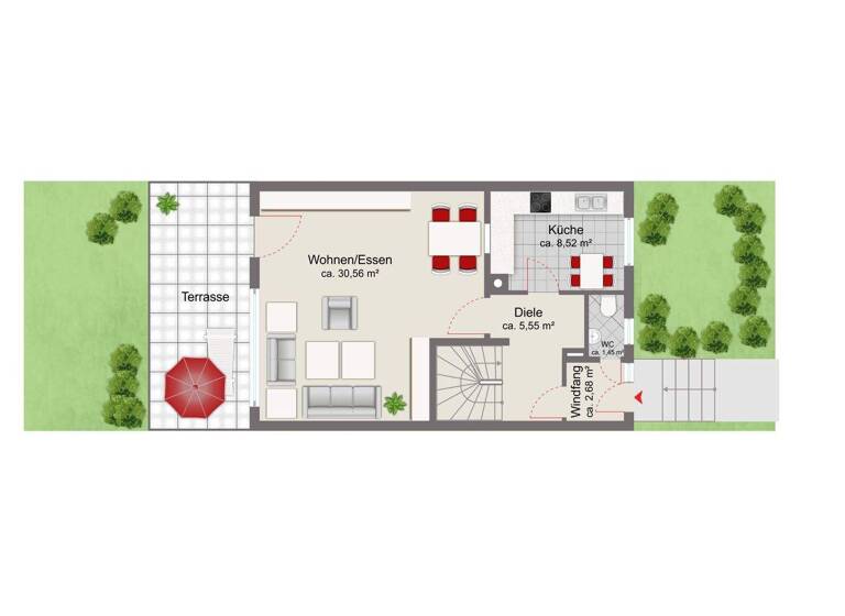 Reihenmittelhaus zum Kauf 695.000 € 5 Zimmer 130 m² 174 m² Grundstück Eching 85386