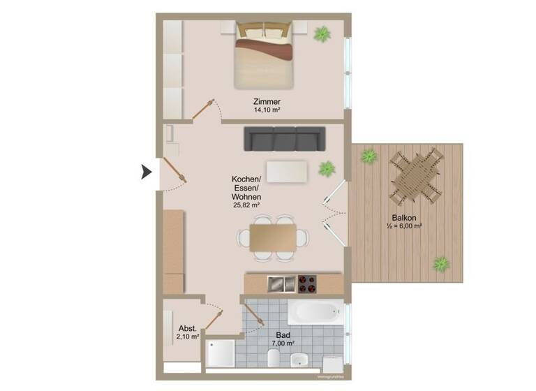 Wohnung zum Kauf 259.000 € 2 Zimmer 55 m²<br/>Wohnfläche 1.<br/>Geschoss Rheinfelden Rheinfelden / Nollingen 79618