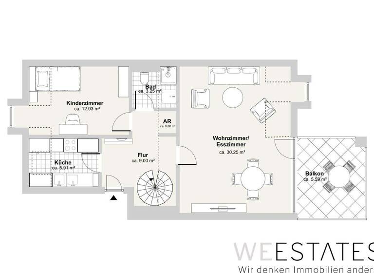 Maisonette zur Miete 1.152 € 3 Zimmer 96,1 m² 2. Geschoss Hilden 40724