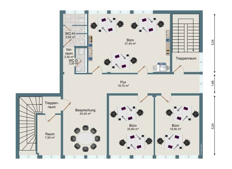 Bürofläche zur Miete 1.235 € 4 Zimmer 130 m² Bürofläche Brühl Freiburg im Breisgau 79108