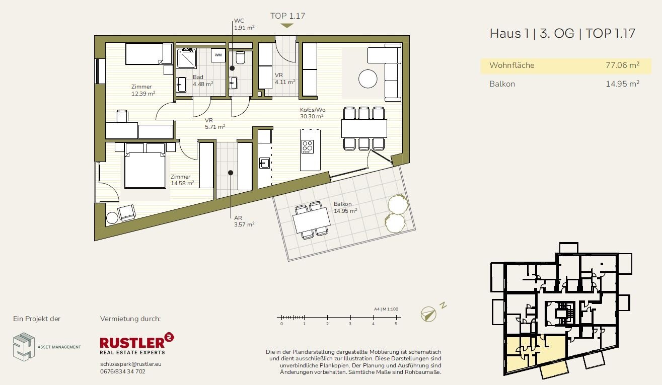 Wohnung zur Miete 789 € 3 Zimmer 77,1 m²<br/>Wohnfläche 01.09.2025<br/>Verfügbarkeit Straßgang Graz 8054