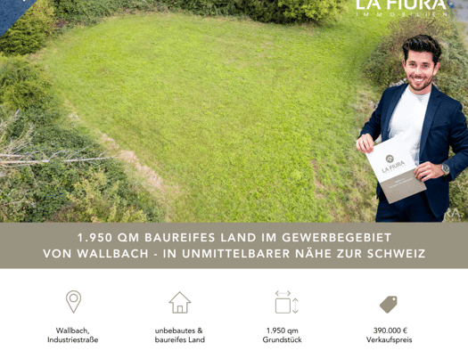 Gewerbegrundstück zum Kauf 390.000 € 1.950 m² Grundstück Industriestraße Wallbach Bad Säckingen 79713