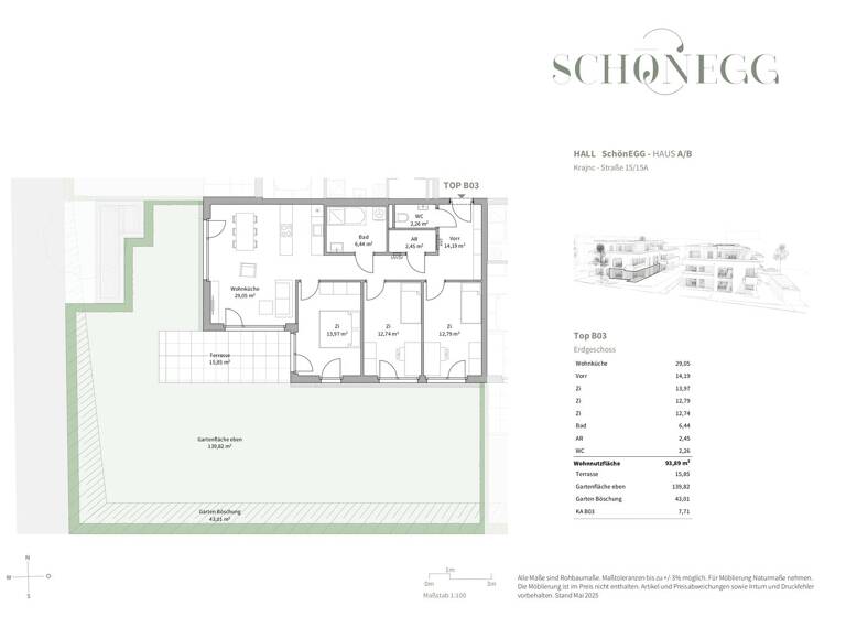 Wohnung zum Kauf - Erstbezug 783.250 € 4 Zimmer 93,9 m² EG Hall in Tirol 6060
