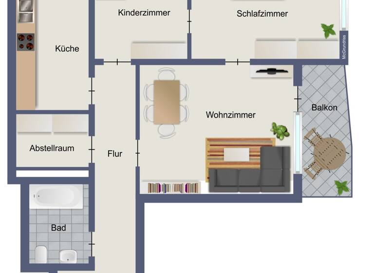 Wohnung zum Kauf 225.000 € 3 Zimmer 76,4 m² 6. Geschoss Rot Stuttgart / Rot 70437