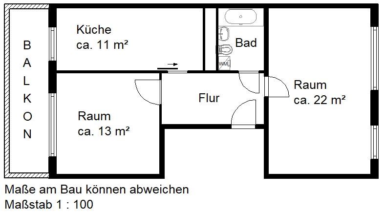 Wohnung zur Miete 552 € 2 Zimmer 55,3 m²<br/>Wohnfläche 6.<br/>Geschoss Unterplan 2 Südliche Innenstadt Halle (Saale) 06110