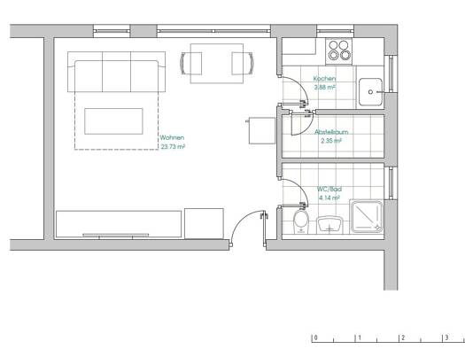 Wohnung zum Kauf provisionsfrei 150.000 € 1 Zimmer 32 m² Grafenhausen Kappel-Grafenhausen 77966