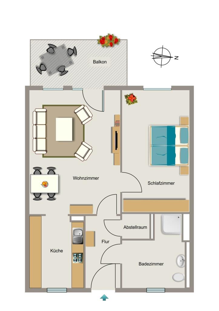 Wohnung zur Miete 703 € 2,5 Zimmer 63,9 m²<br/>Wohnfläche 1.<br/>Geschoss Otto-Hue-Straße 14 Südliche Stadtmitte Ahlen 59229