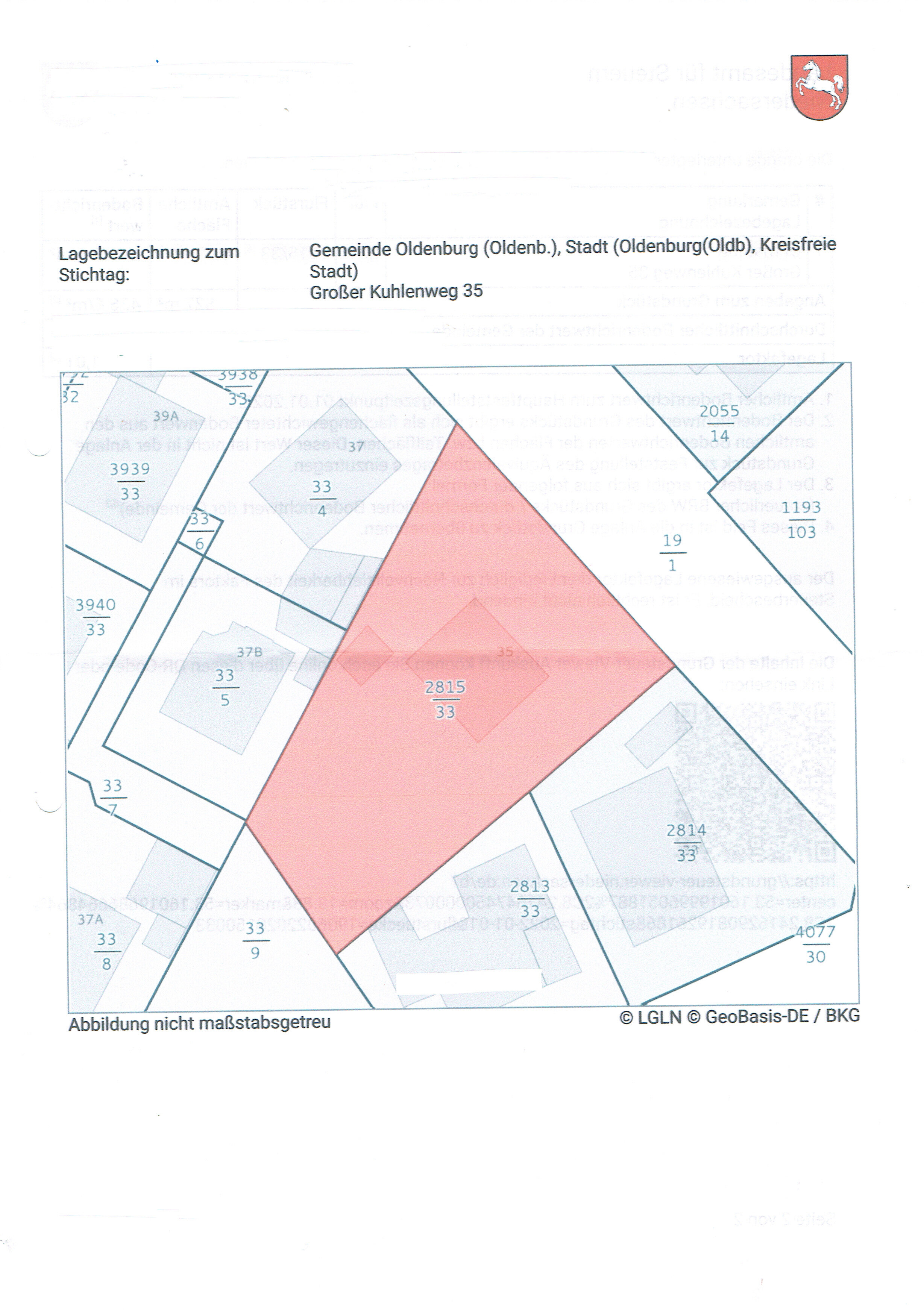 Grundstück zum Kauf provisionsfrei 415.000 € 827 m²<br/>Grundstück Großer Kuhlenweg 35 Ohmstede Oldenburg 26125