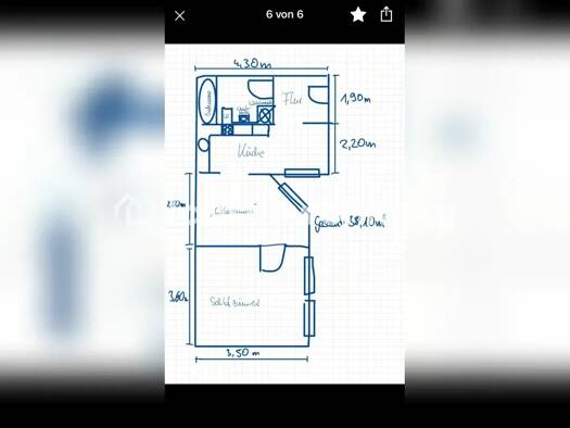 Wohnung zur Miete Tauschwohnung 482 € 1,5 Zimmer 38 m² Potsdam West Potsdam 14471