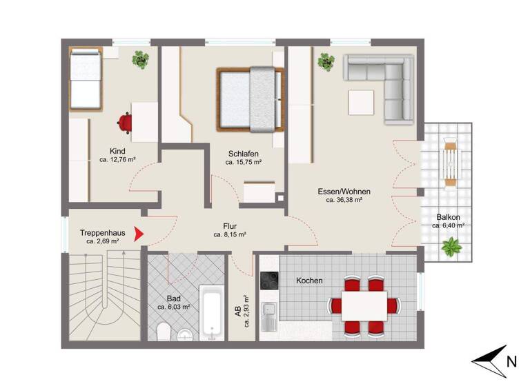 Wohnung zum Kauf 599.000 € 3 Zimmer 85,2 m² 1. Geschoss frei ab sofort Haar 85540