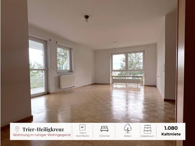 Wohnung zur Miete 1.080 € 3 Zimmer 94 m² 1. Geschoss Heiligkreuz Trier 54295