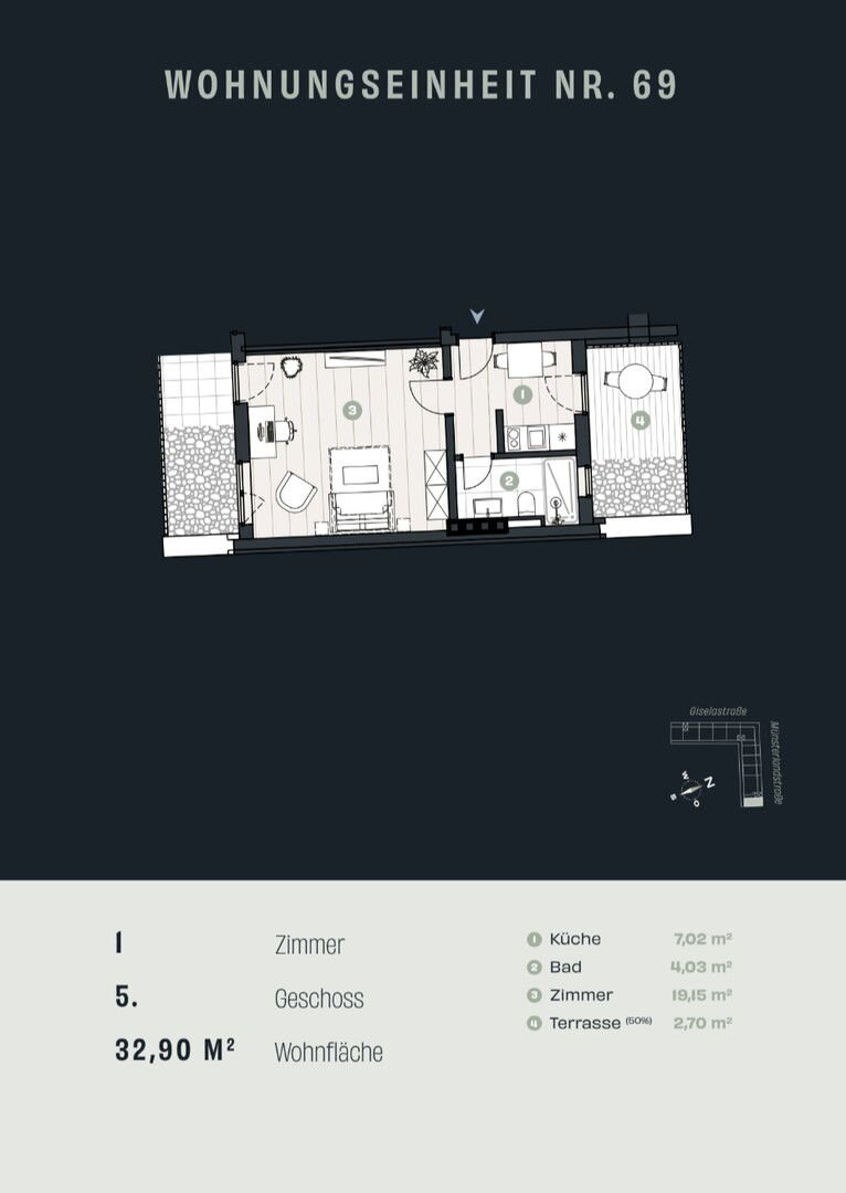 Penthouse zum Kauf provisionsfrei 296.000 € 1 Zimmer 32,9 m²<br/>Wohnfläche 5.<br/>Geschoss Giselastraße 10 Rummelsburg Bezirk Lichtenberg 10317