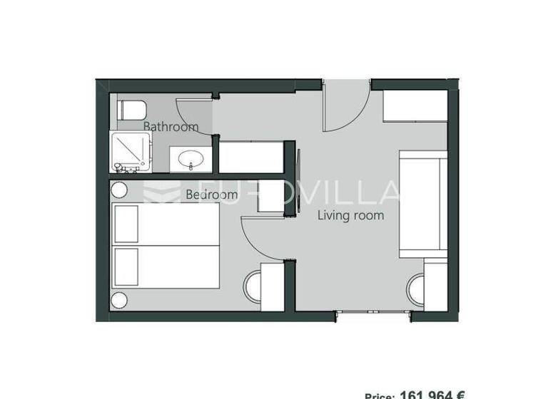 Studio zum Kauf 161.964 € 1 Zimmer 24 m² 1. Geschoss Crikvenica Centar