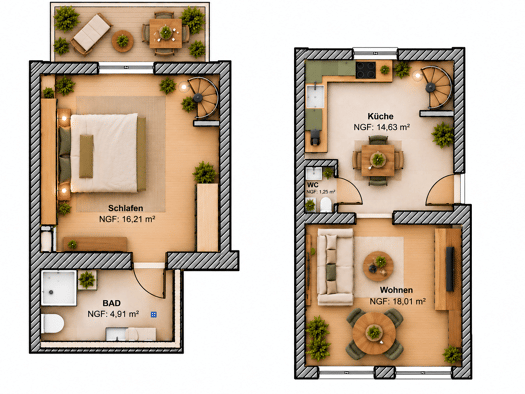 Maisonette zur Miete 756 € 2 Zimmer 56 m² Geschoss EG/3 frei ab 01.02.2027 Mettmann Mettmann 40822