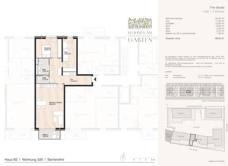 Wohnung zur Miete - Erstbezug 1.239 € 3 Zimmer 88,5 m² Blumlage Celle 29221