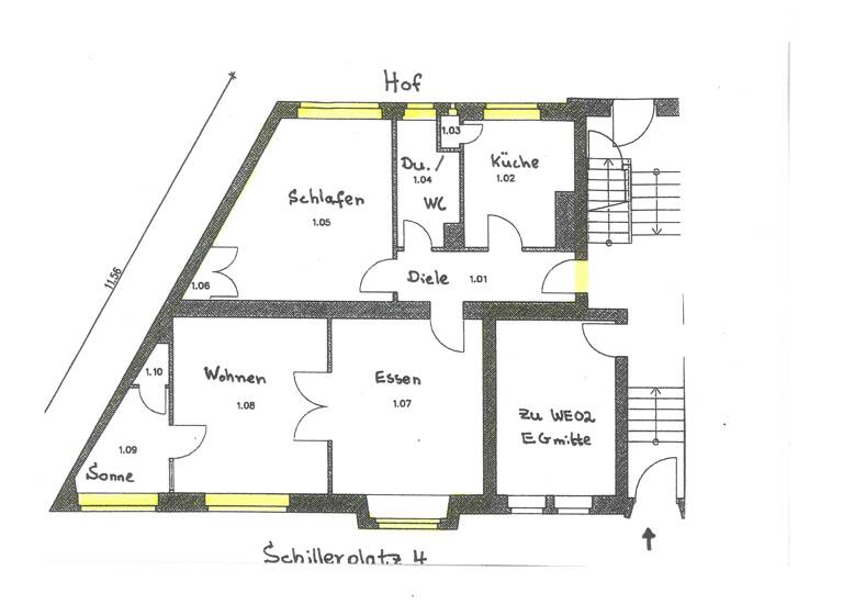 Wohnung zur Miete 490 € 3 Zimmer 73 m²<br/>Wohnfläche 1.<br/>Geschoss ab sofort<br/>Verfügbarkeit Wittenberge Wittenberge 19322