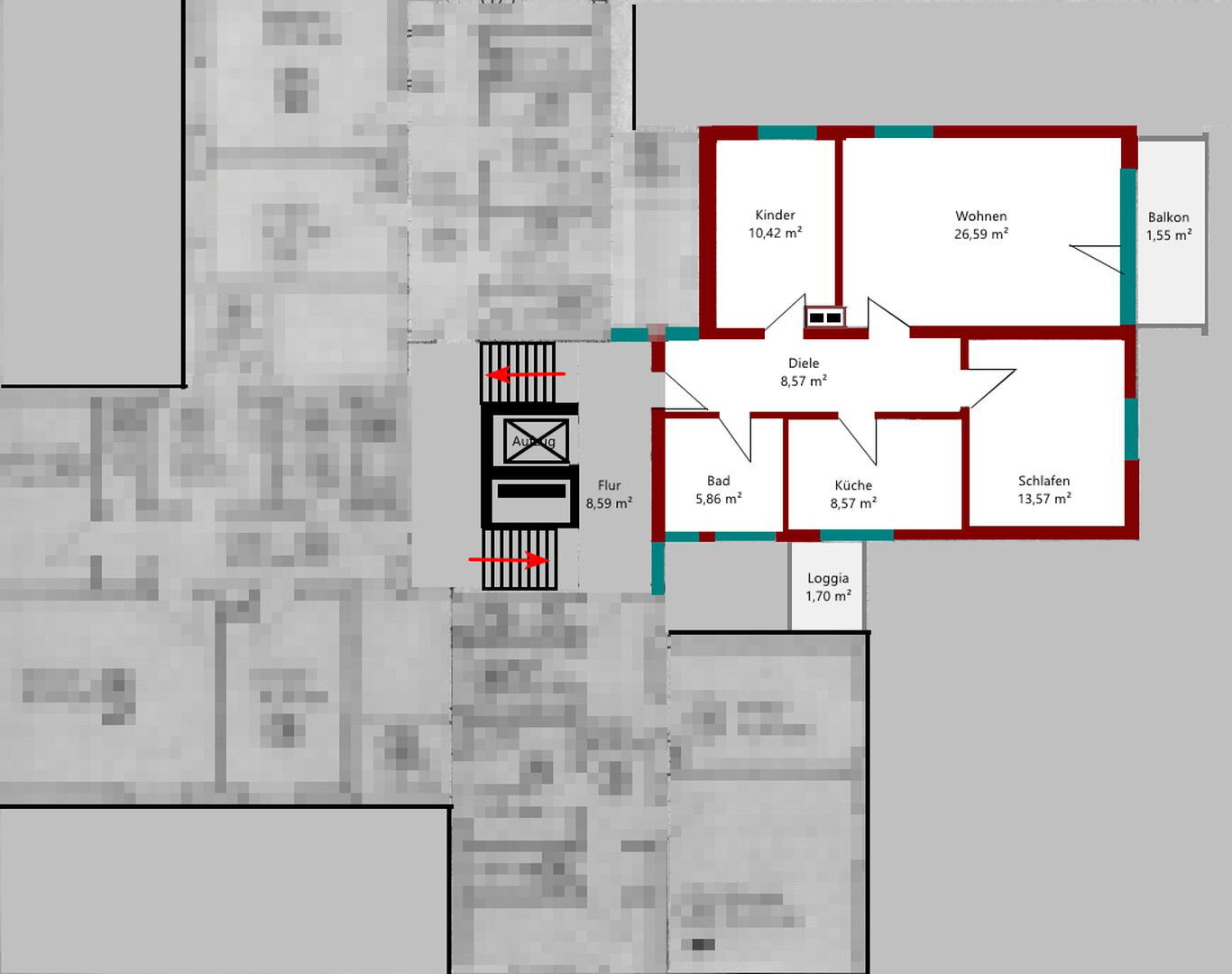 Wohnung zum Kauf provisionsfrei 140.000 € 3 Zimmer 77,6 m²<br/>Wohnfläche 4.<br/>Geschoss Friedrichsberg Wuppertal 42117