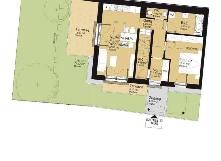 Reihenmittelhaus zum Kauf - Erstbezug 639.000 € 4 Zimmer 81,3 m² Klederinger Straße 151 Wien 1100