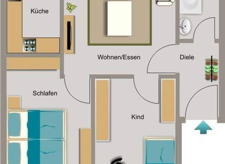 Wohnung zur Miete 373 € 3,5 Zimmer 51,7 m² 1. Geschoss Otto-Schulenberg-Straße 25 Hochemmerich Duisburg 47228
