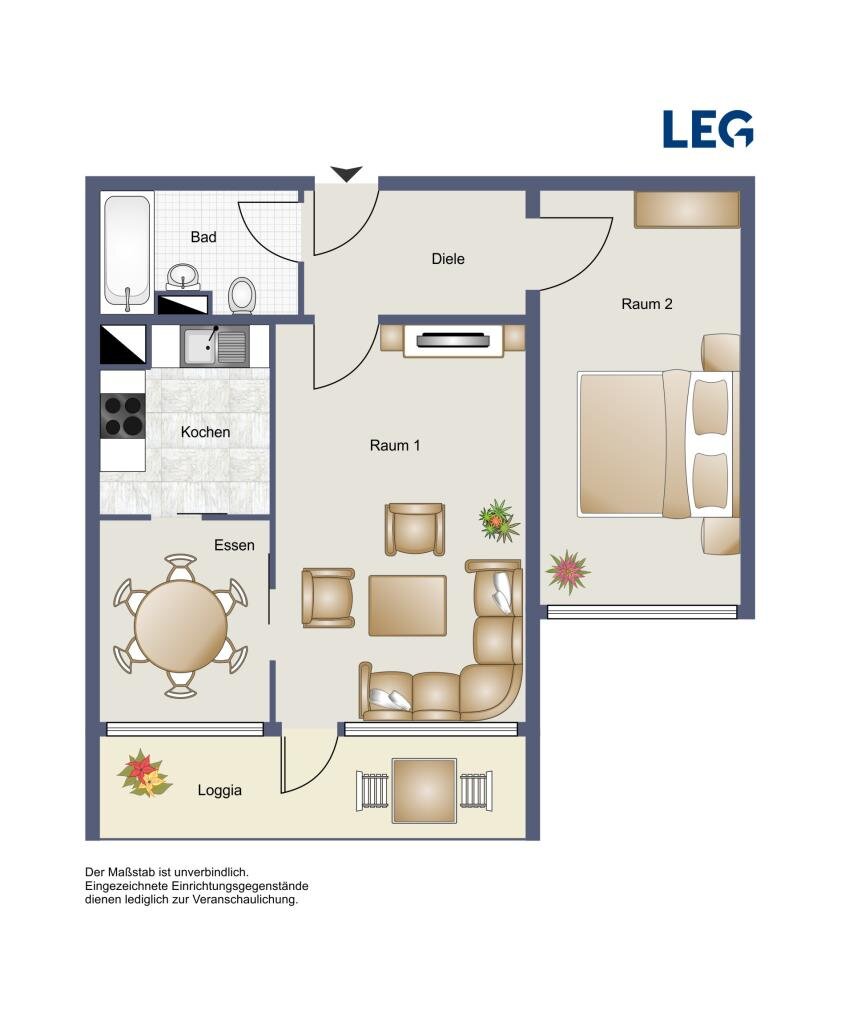 Wohnung zur Miete 454 € 2 Zimmer 58,6 m²<br/>Wohnfläche 11.<br/>Geschoss Emsstraße 12 Weinberg Braunschweig 38120