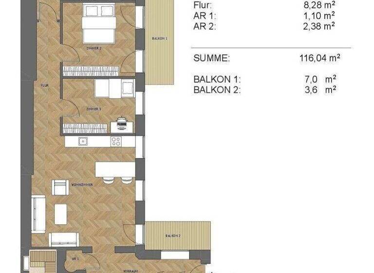 Terrassenwohnung zum Kauf - Erstbezug 949.000 € 4 Zimmer 117 m² 1. Geschoss Radetzkystraße Wien 1030