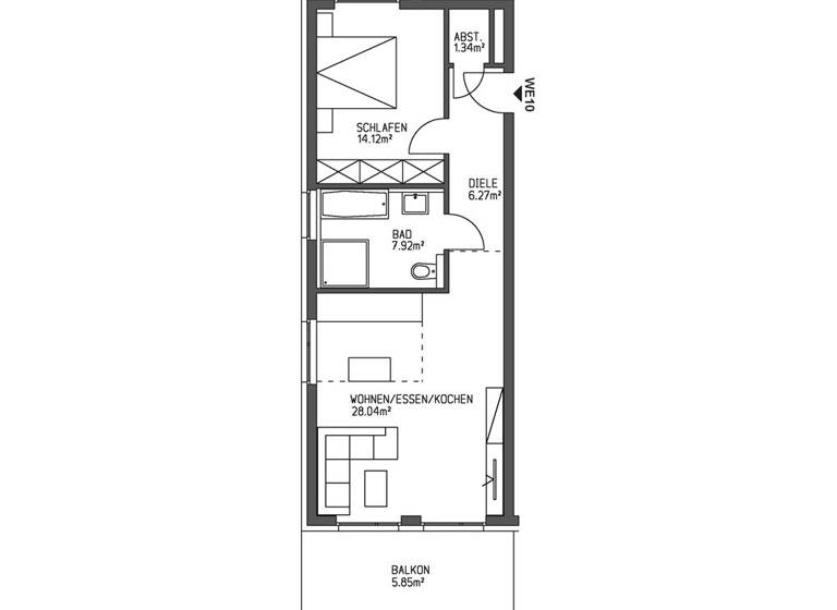 Wohnung zum Kauf 347.000 € 2,5 Zimmer 63,5 m² 2. Geschoss Höntrop Bochum / Höntrop 44869