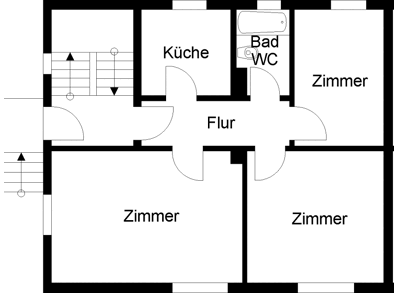 Wohnung zur Miete 589 € 3 Zimmer 66,1 m² EG frei ab 31.07.2025 Weddigenufer 102 Innenstadt Herford 32052