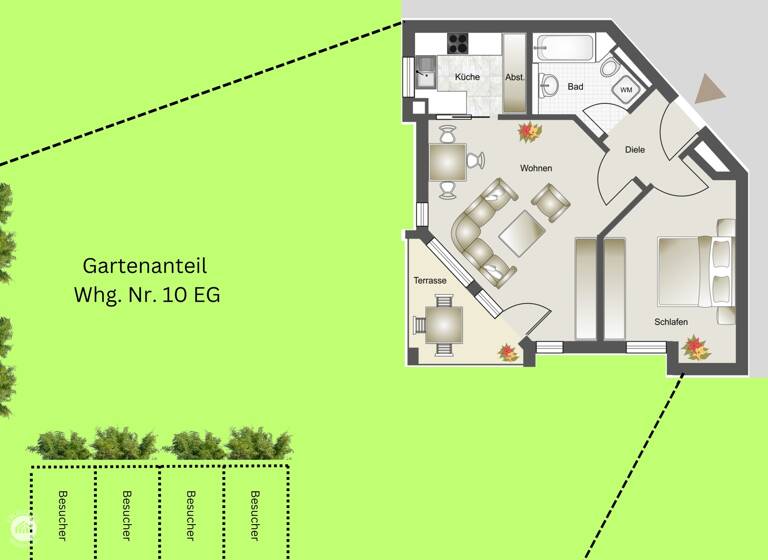 Wohnung zum Kauf 215.000 € 2 Zimmer 56,2 m²<br/>Wohnfläche EG<br/>Geschoss Gerlenhofen Neu-Ulm / Gerlenhofen 89233