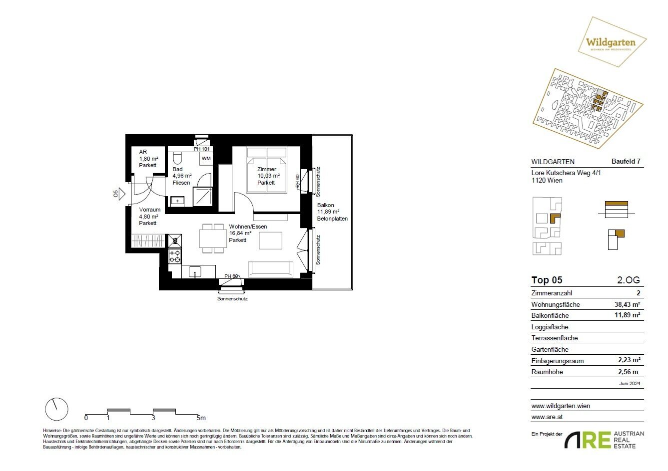 Wohnung zur Miete 580 € 2 Zimmer 38,4 m²<br/>Wohnfläche 2.<br/>Geschoss Wien 1120