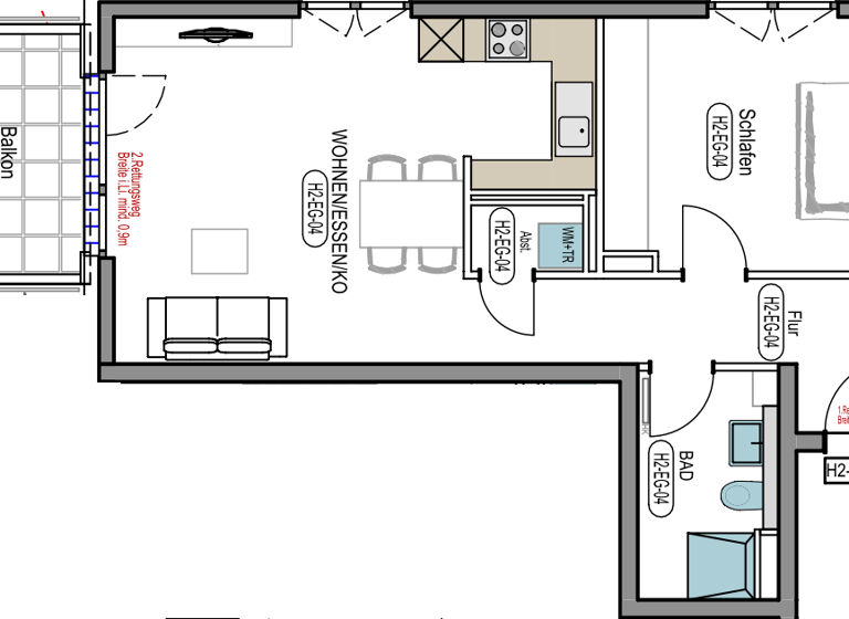 Wohnung zur Miete - Erstbezug nur mit Wohnberechtigungsschein 615 € 2 Zimmer 59,8 m² 2. Geschoss Bad Säckingen 79713