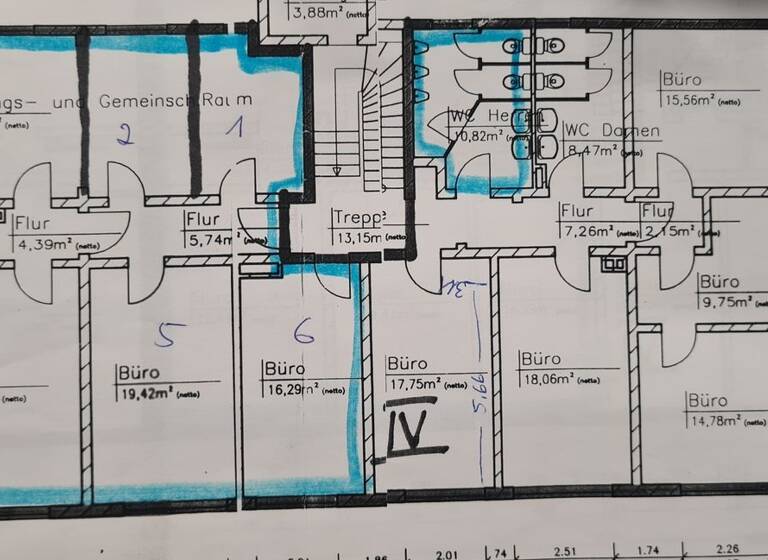 Büro zur Miete 600 € 3 Zimmer 61 m² Bürofläche Holzstraße 11 b Wiesbaden 65197