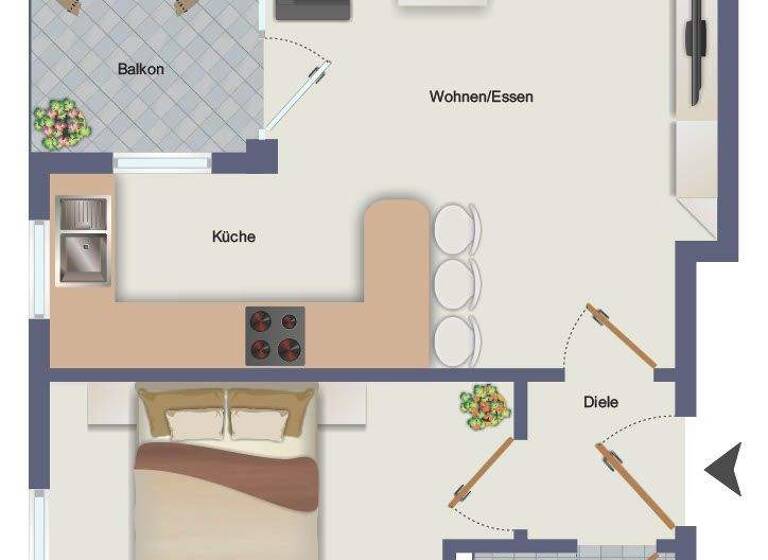 Wohnung zum Kauf 250.000 € 2 Zimmer 45,4 m² 1. Geschoss frei ab sofort Feuerbach Stuttgart 70469