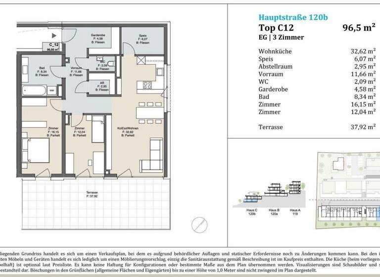 Wohnung zum Kauf - Erstbezug 515.000 € 3 Zimmer 96,5 m² EG Hauptstraße Laßnitzhöhe 8301